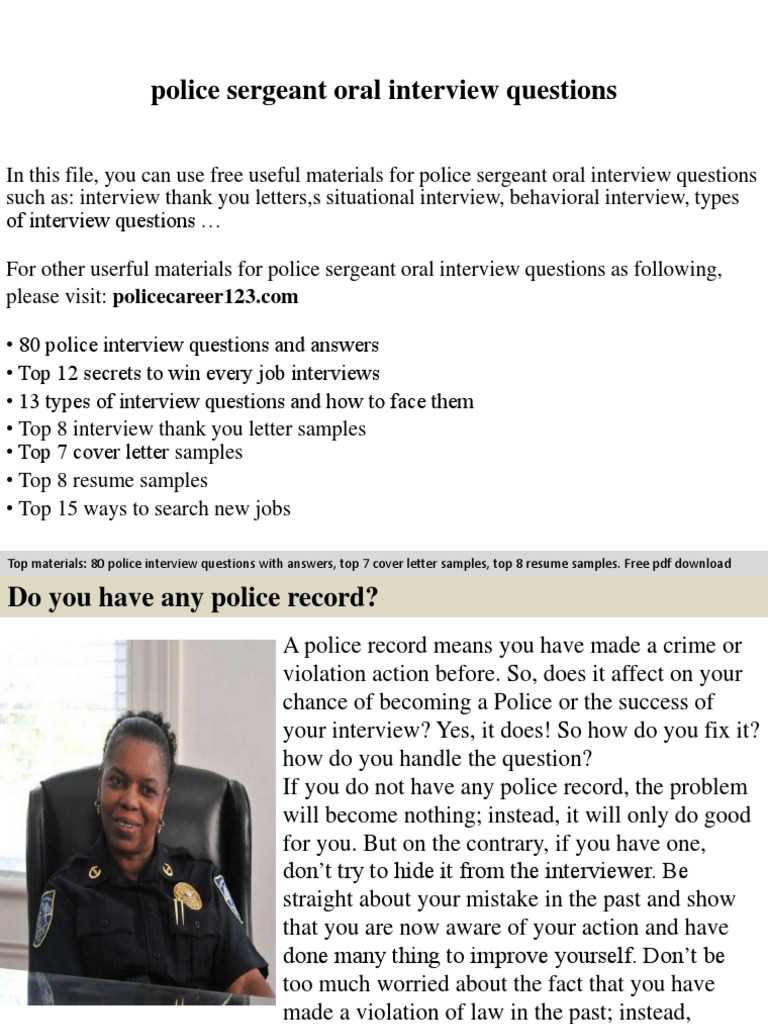 police sergeant exam sample questions