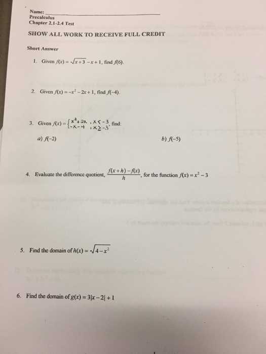 precalculus chapter 5 test answers