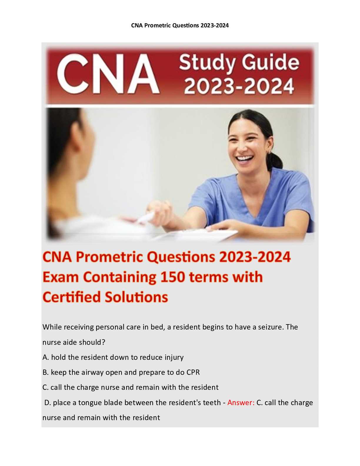 prometric nurse aide practice exam