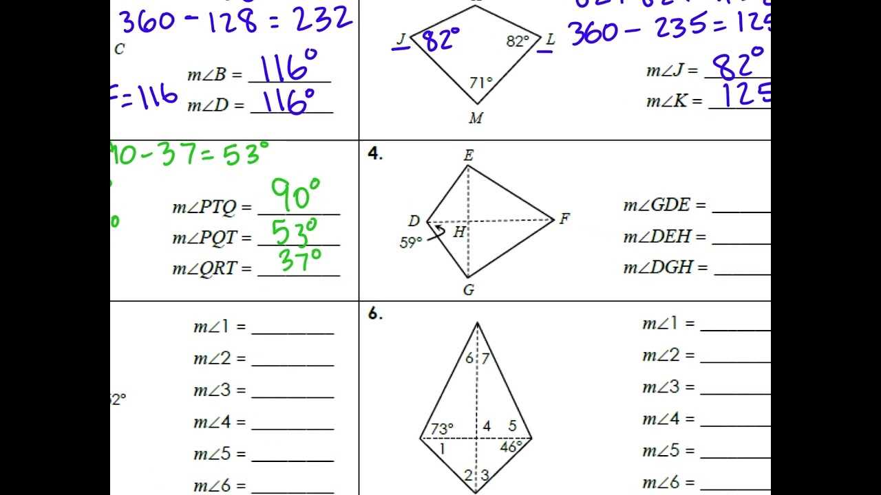 properties of parallelograms answer key