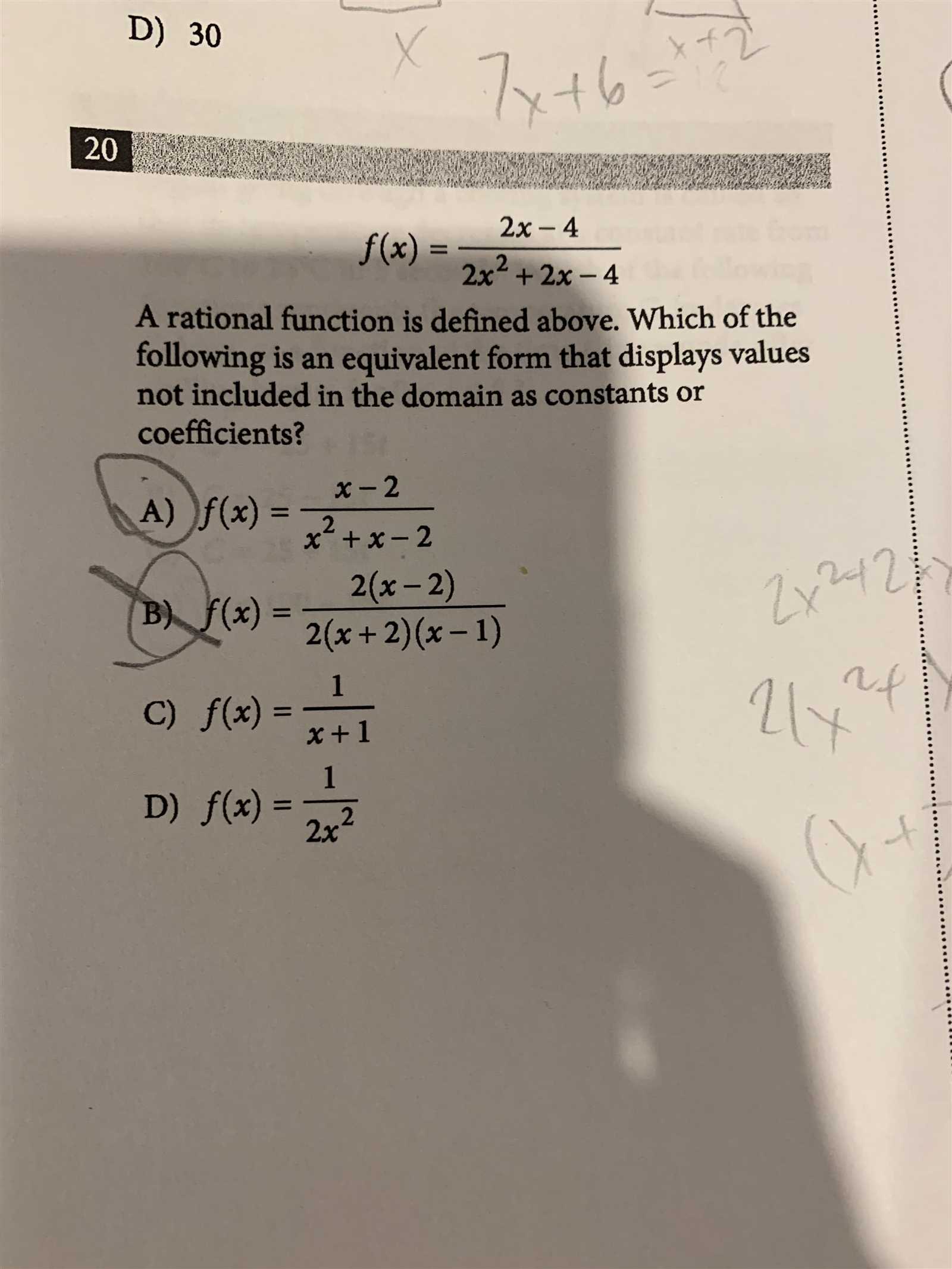 psat math practice test answers