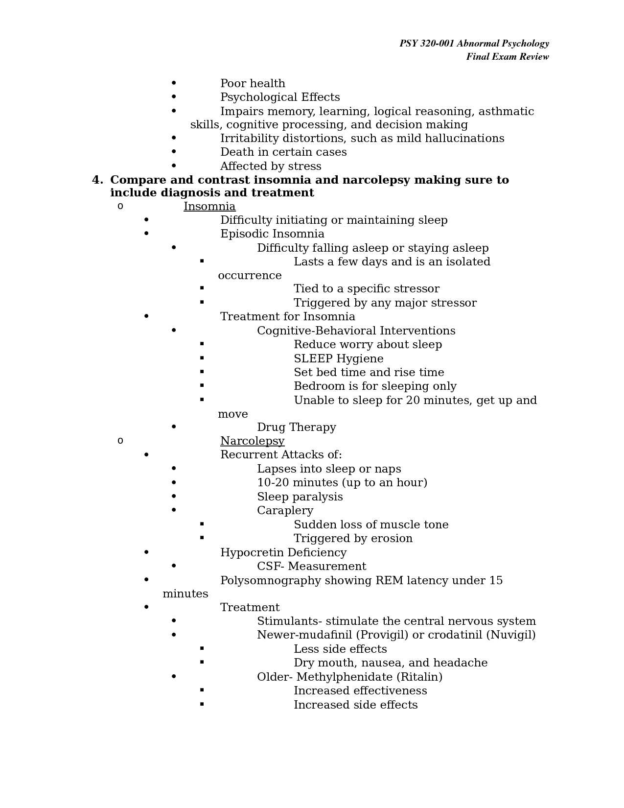 psychology final exam questions