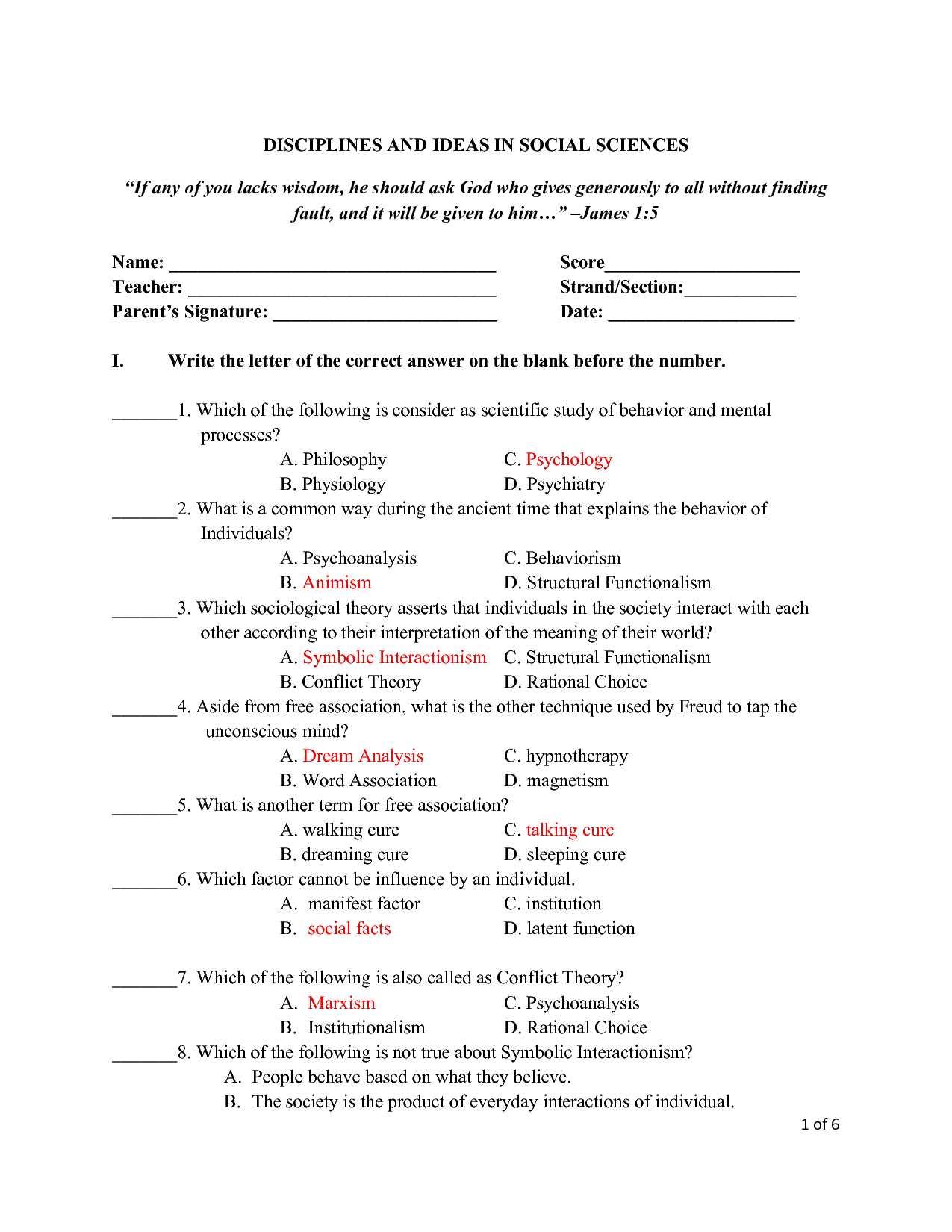 psychology midterm exam answers