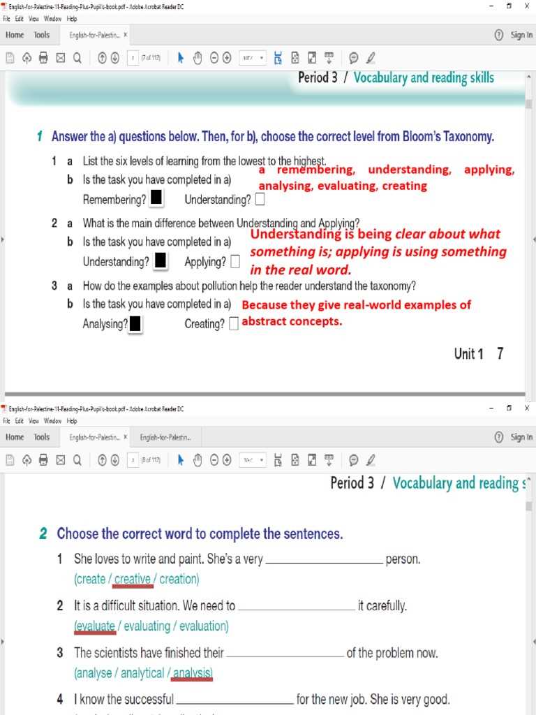 reading plus level i answer key