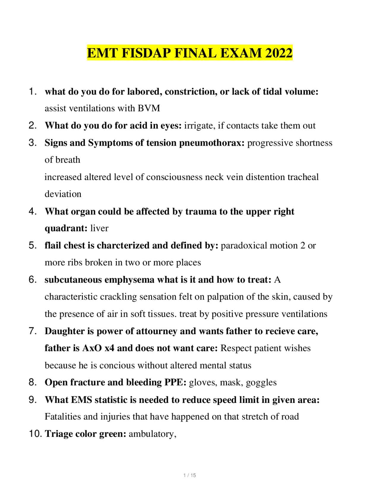 ready response final exam answers