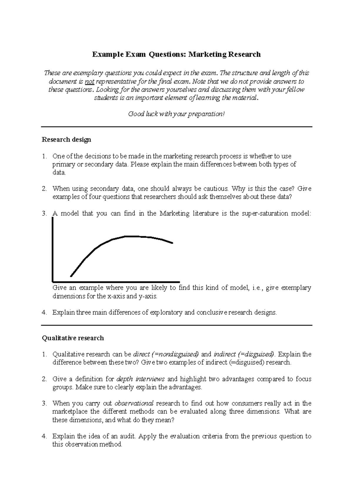 research methods exam questions answers