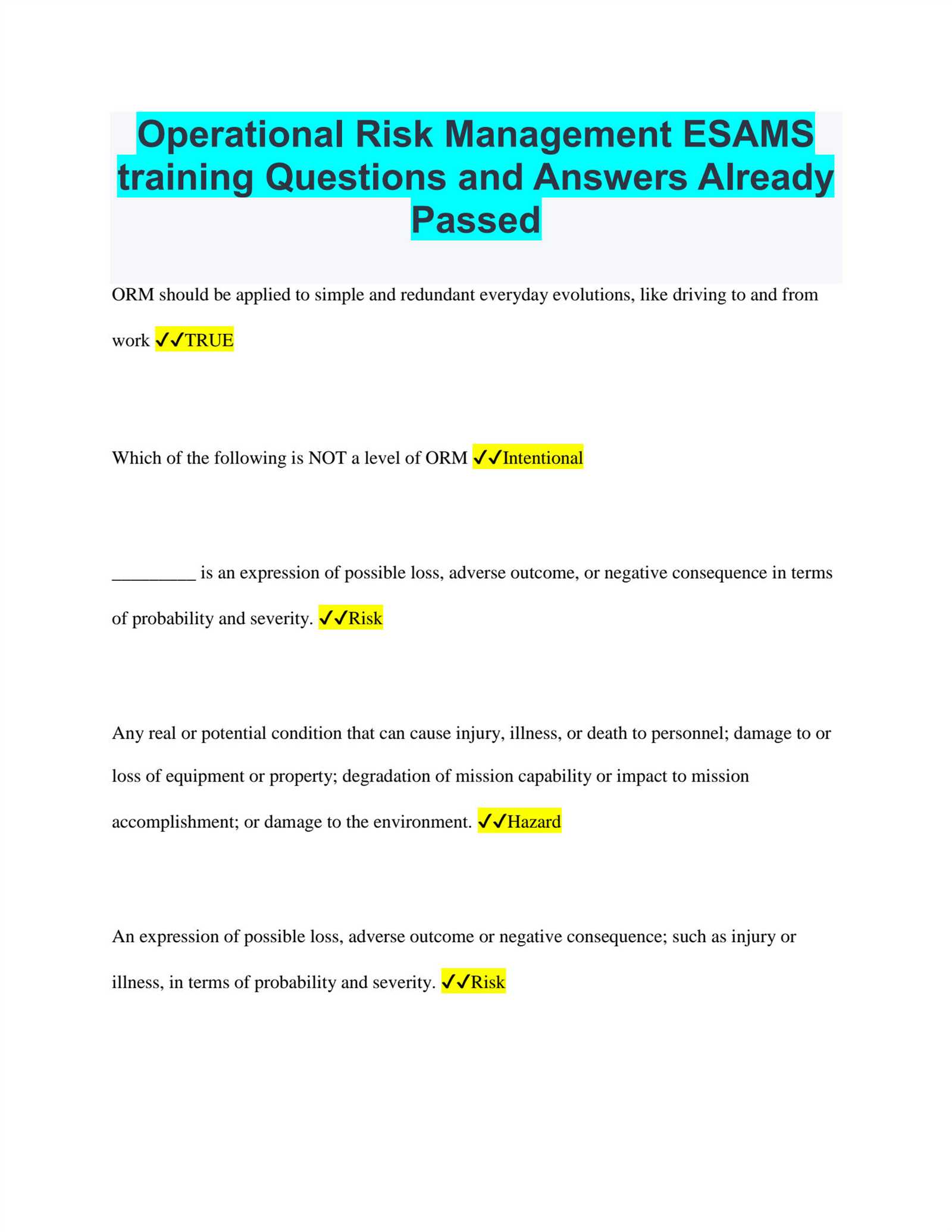 risk management civilian basic course answers