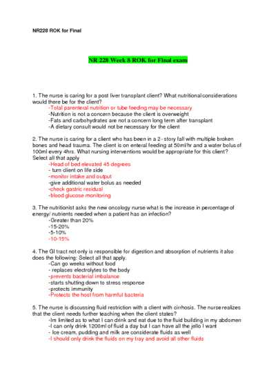 rok final exam answers