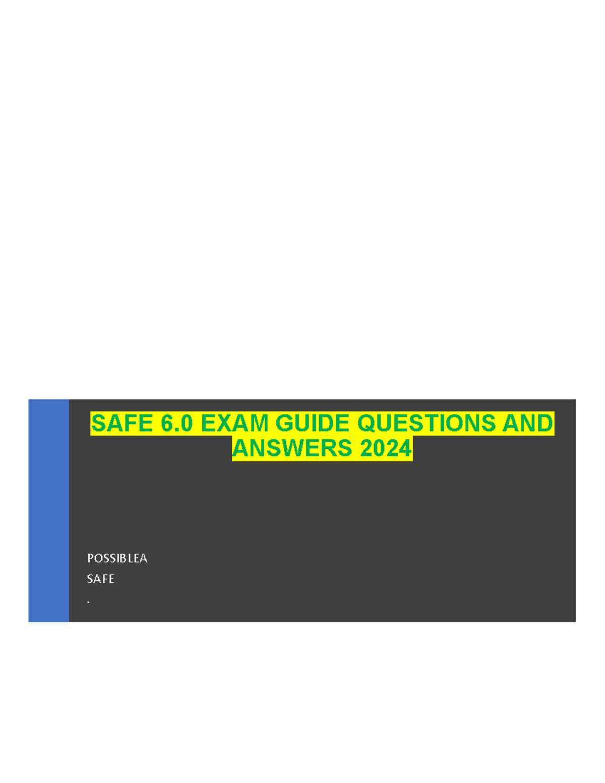 safe 6.0 exam answers