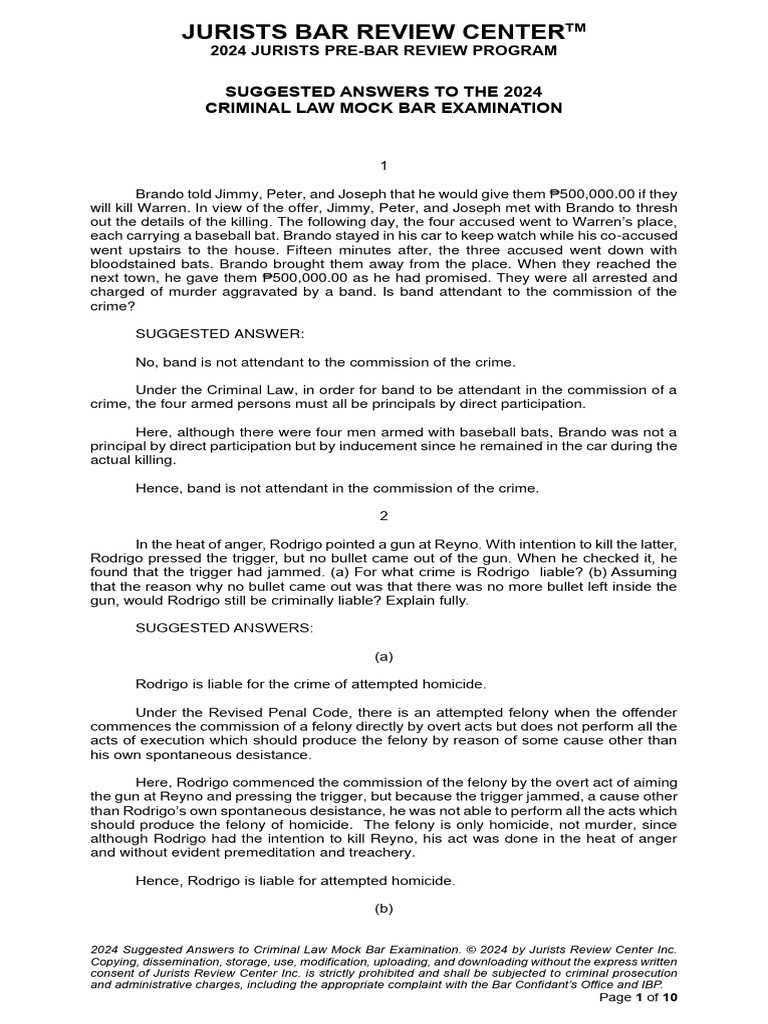 sample bar exam questions and answers philippines