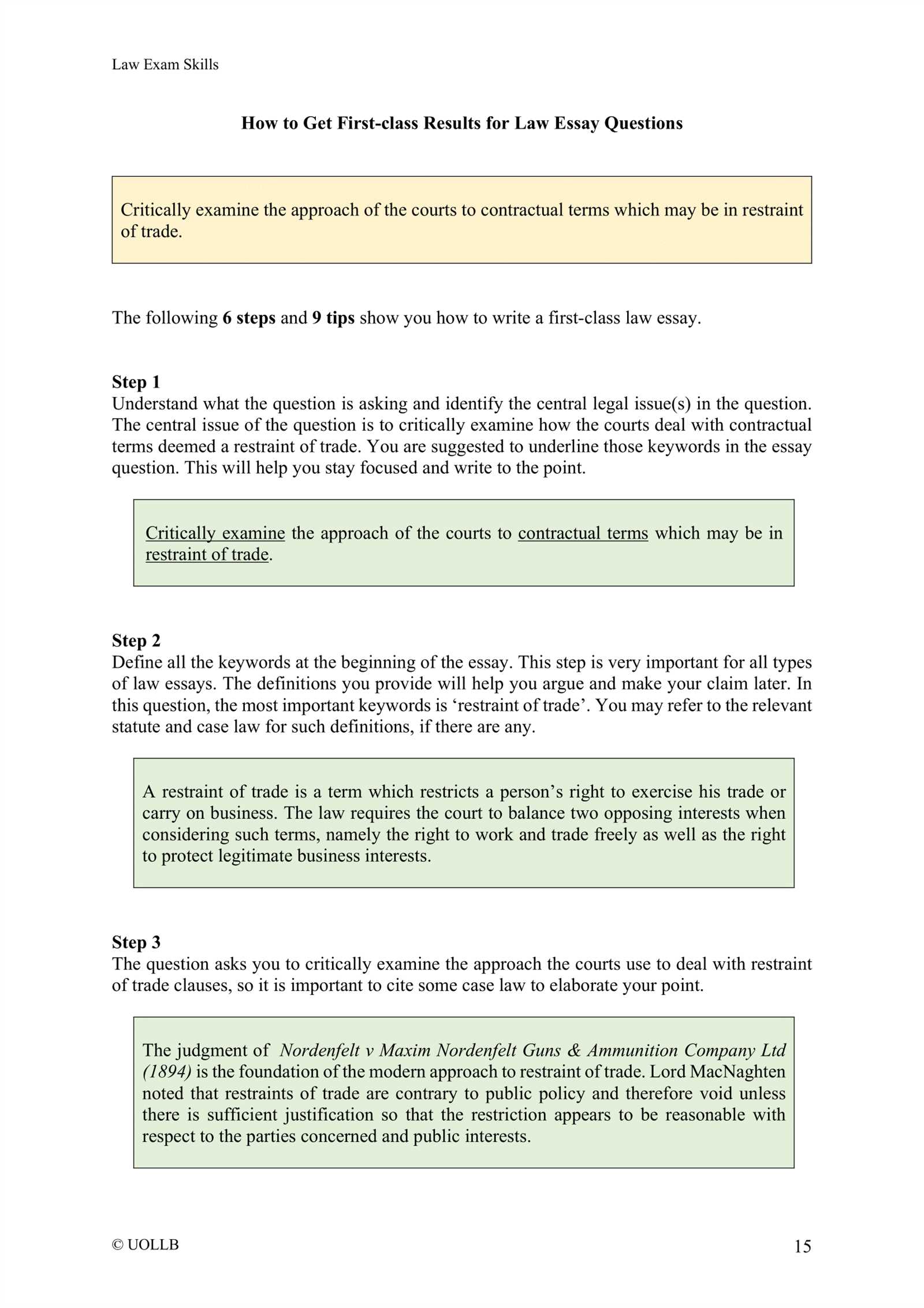 sample law school exam questions and answers