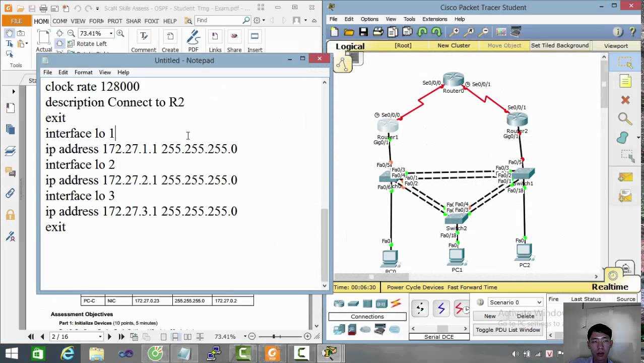 scan practice skills exam ospf pt