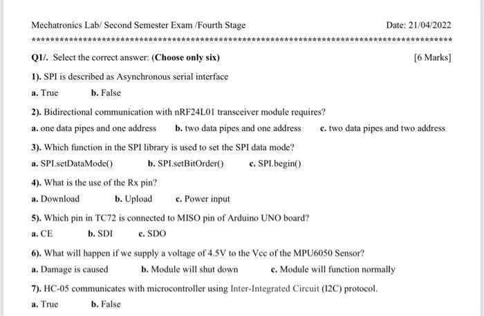 sdi exam questions and answers