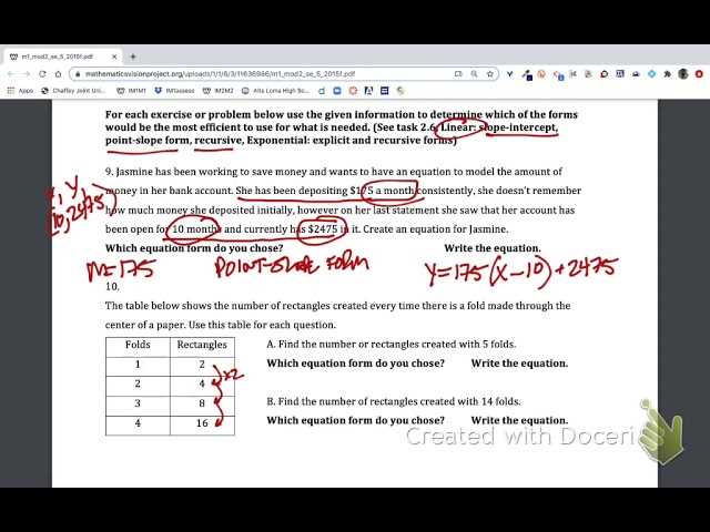 secondary math 1 module 3 answer key