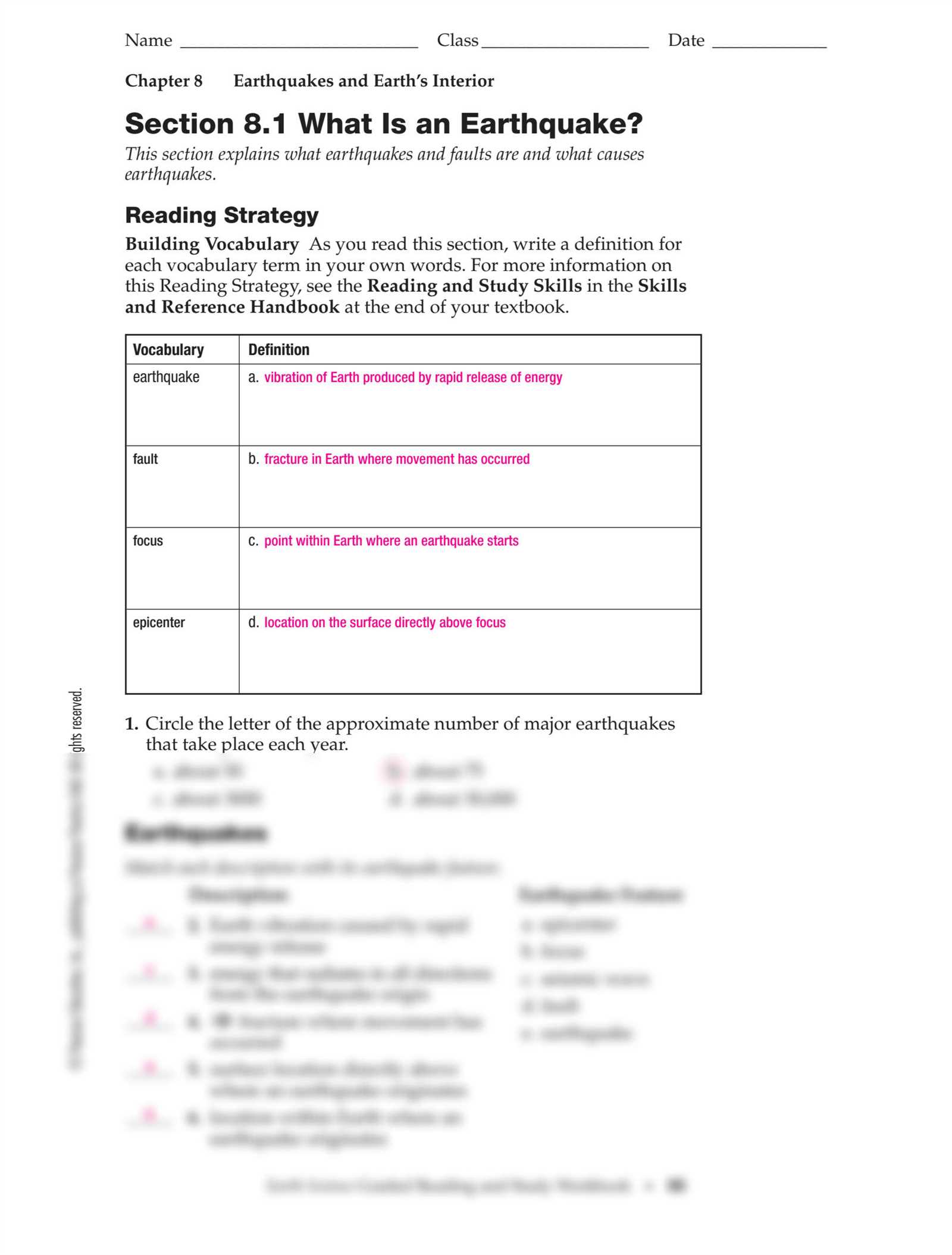 section 8 1 energy and life answer key