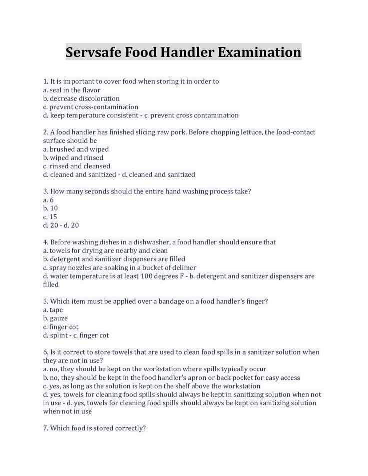 servsafe test servsafe exam answer sheet