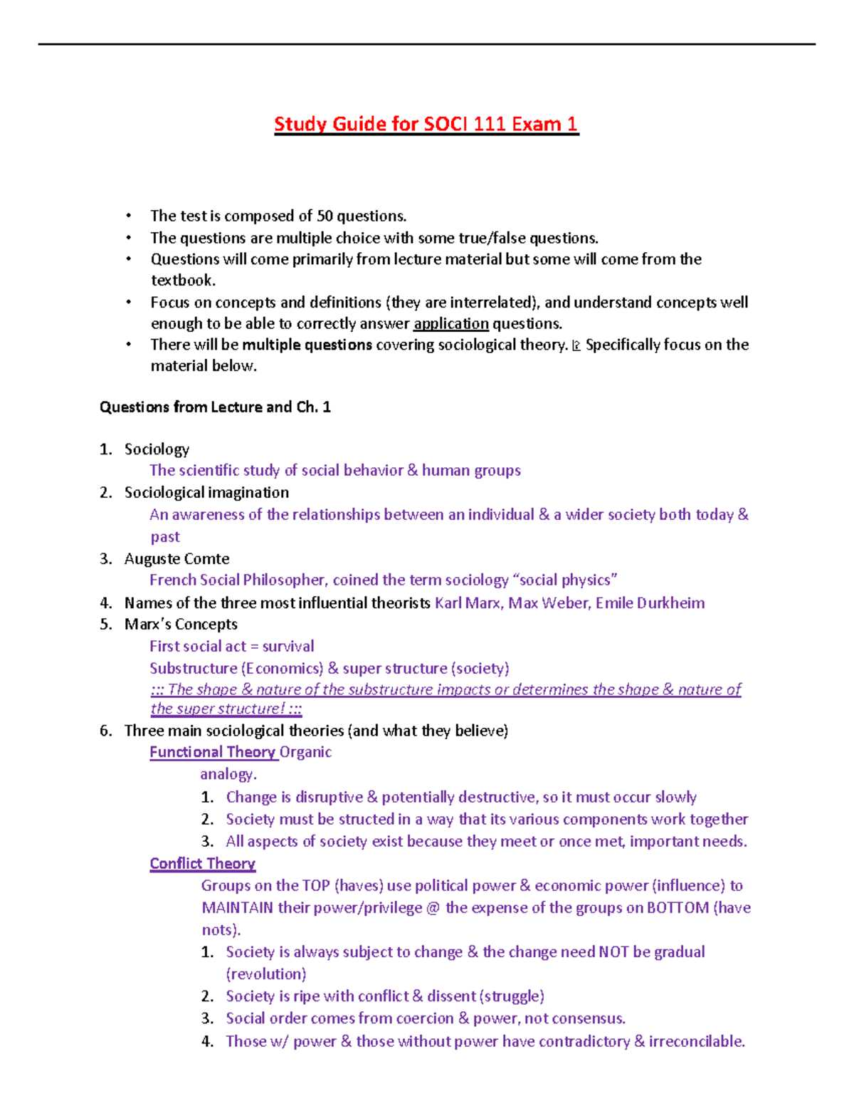 sociology exam 3 answers