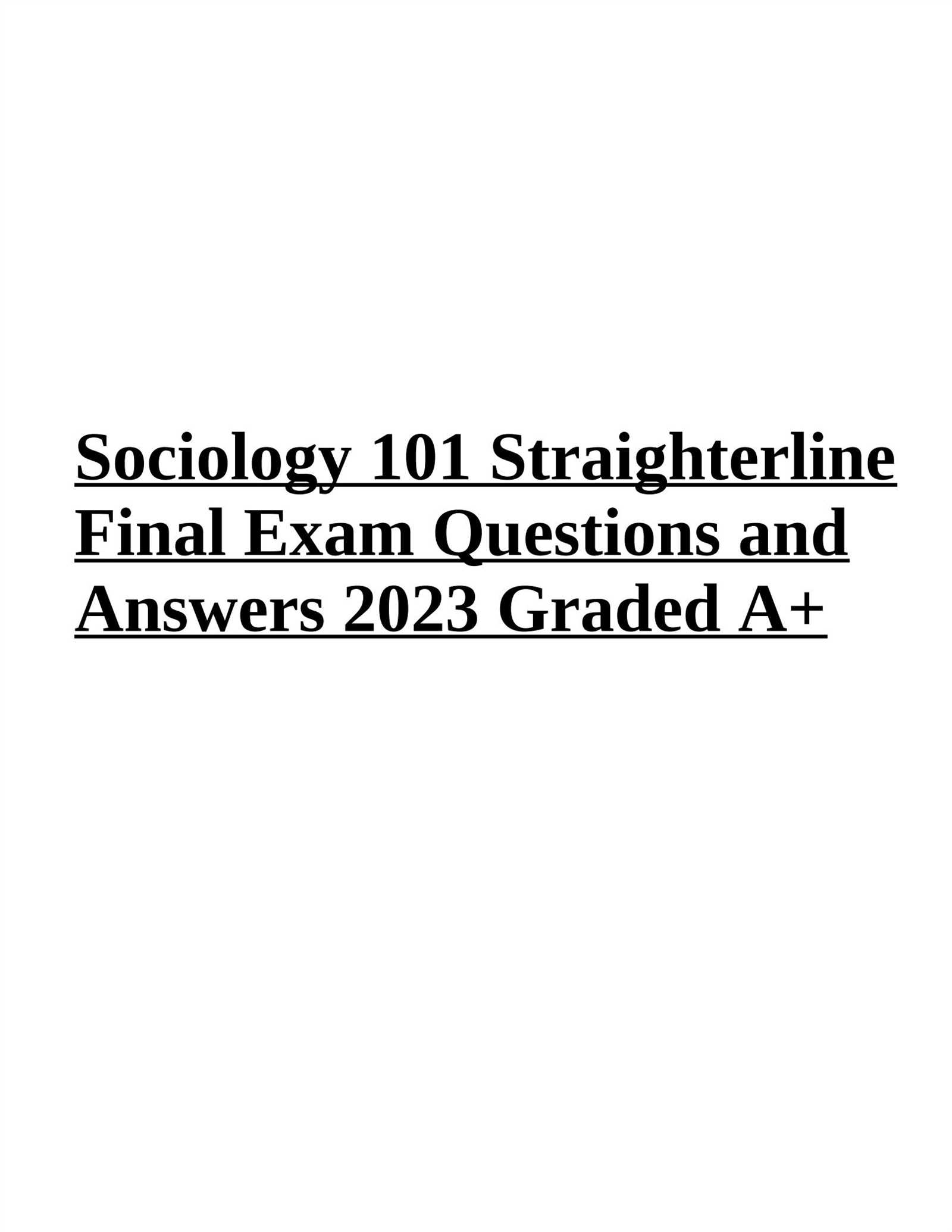 sociology final exam questions and answers