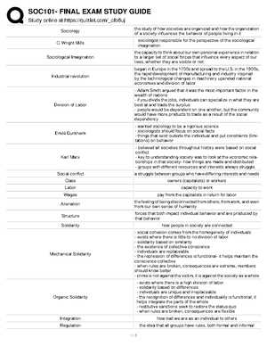 sociology final exam study guide