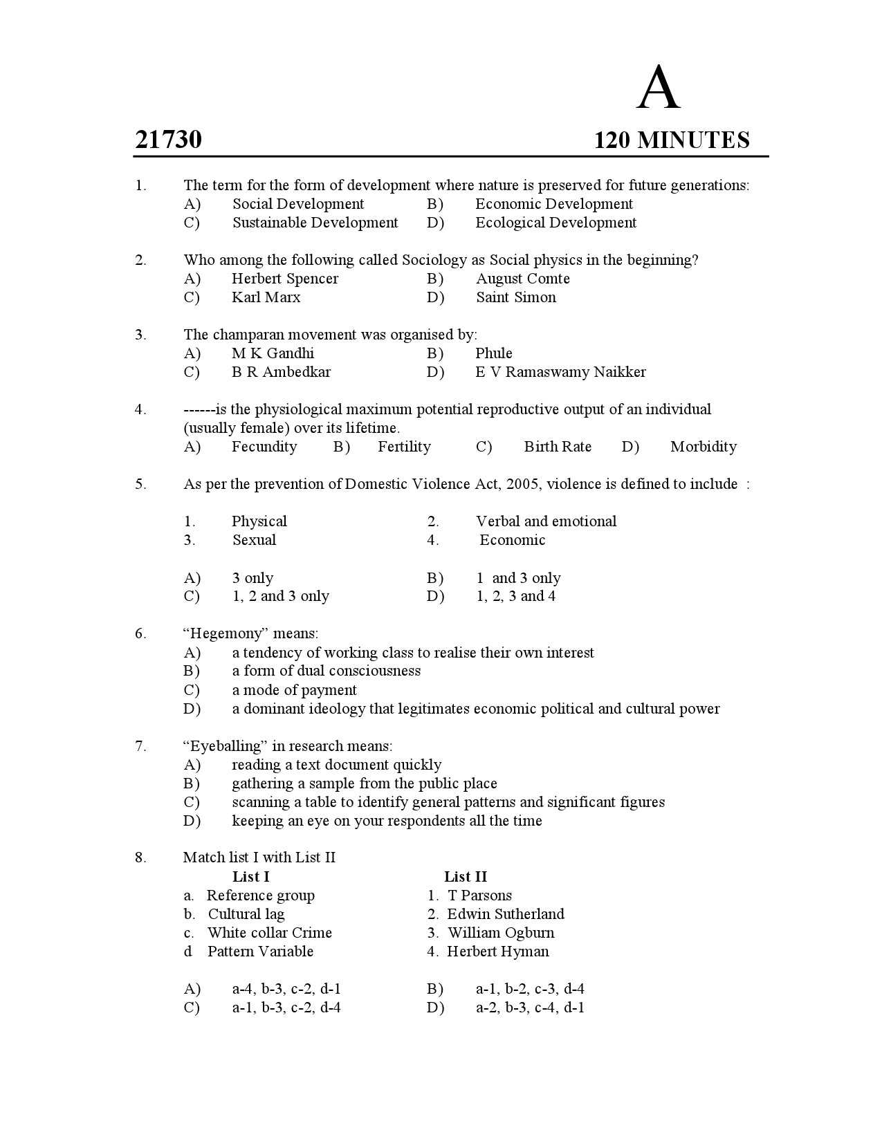 sociology question and answer for exam