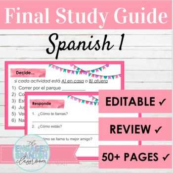 spanish 1 exam review