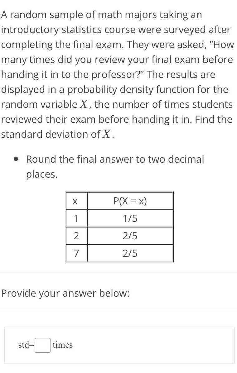 statistics and probability final exam with answers