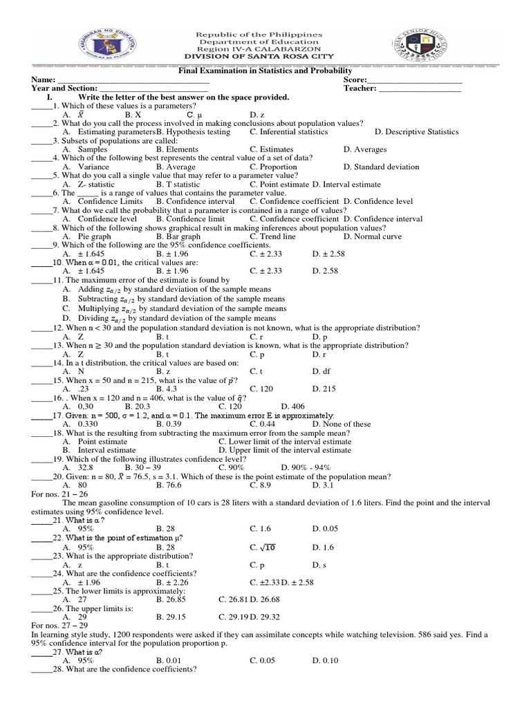 statistics midterm exam answers