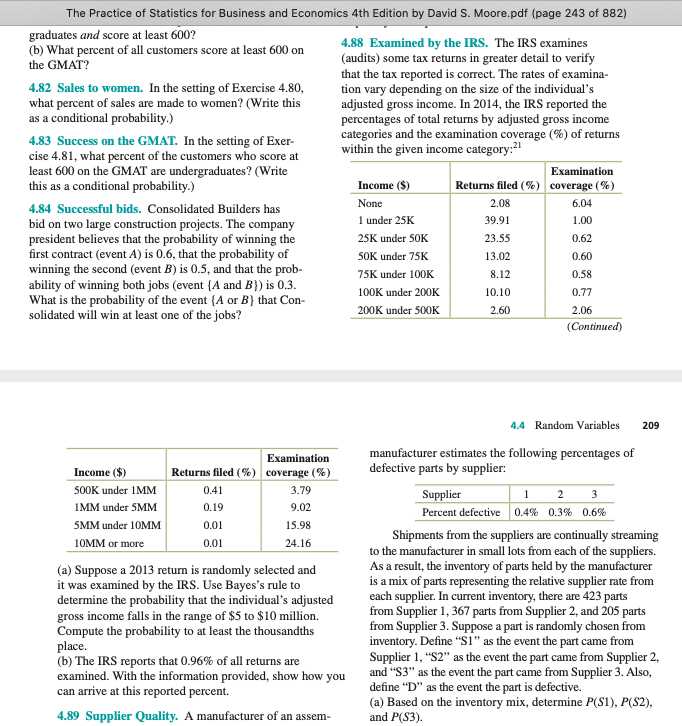 stats for business and economics answers