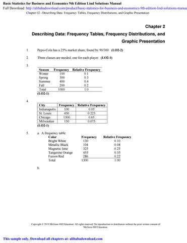 stats for business and economics answers