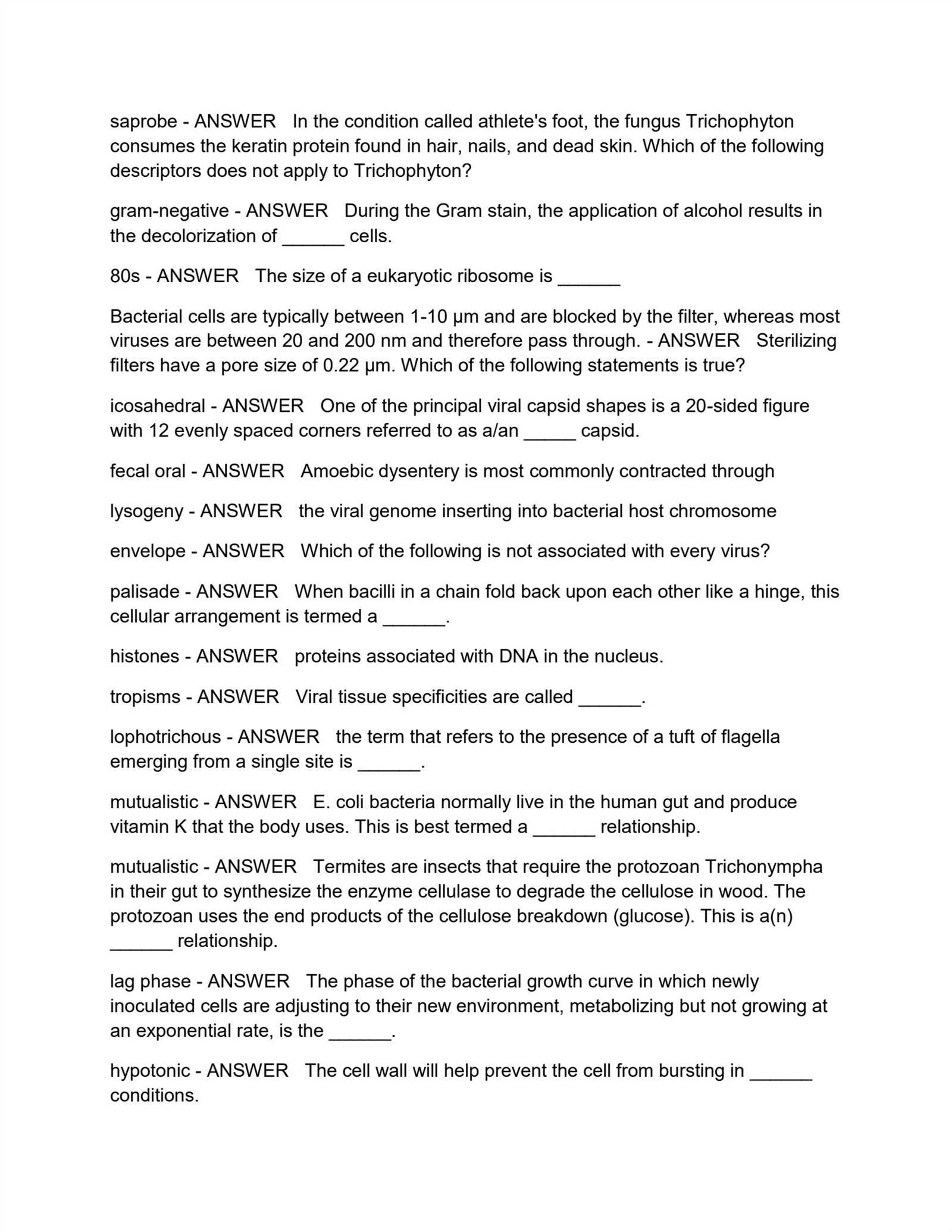 straighterline microbiology exam answers