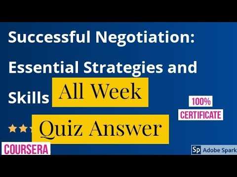 successful negotiation essential strategies and skills final exam answers