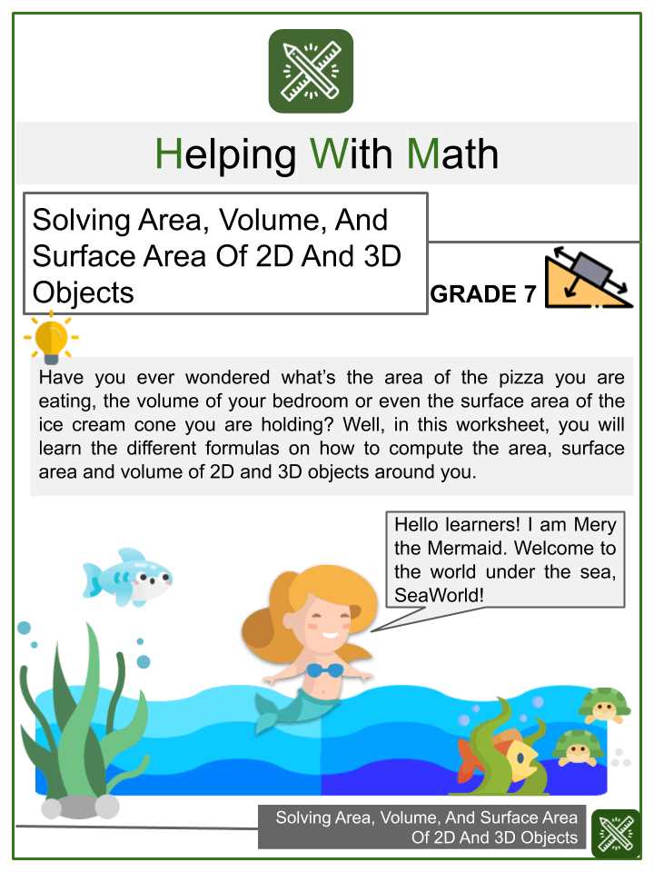 surface area and volume answer key