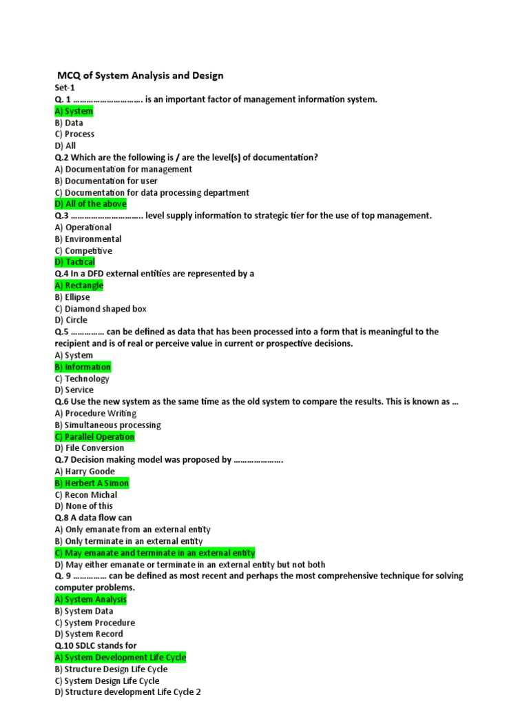 system analysis and design exam questions and answers doc