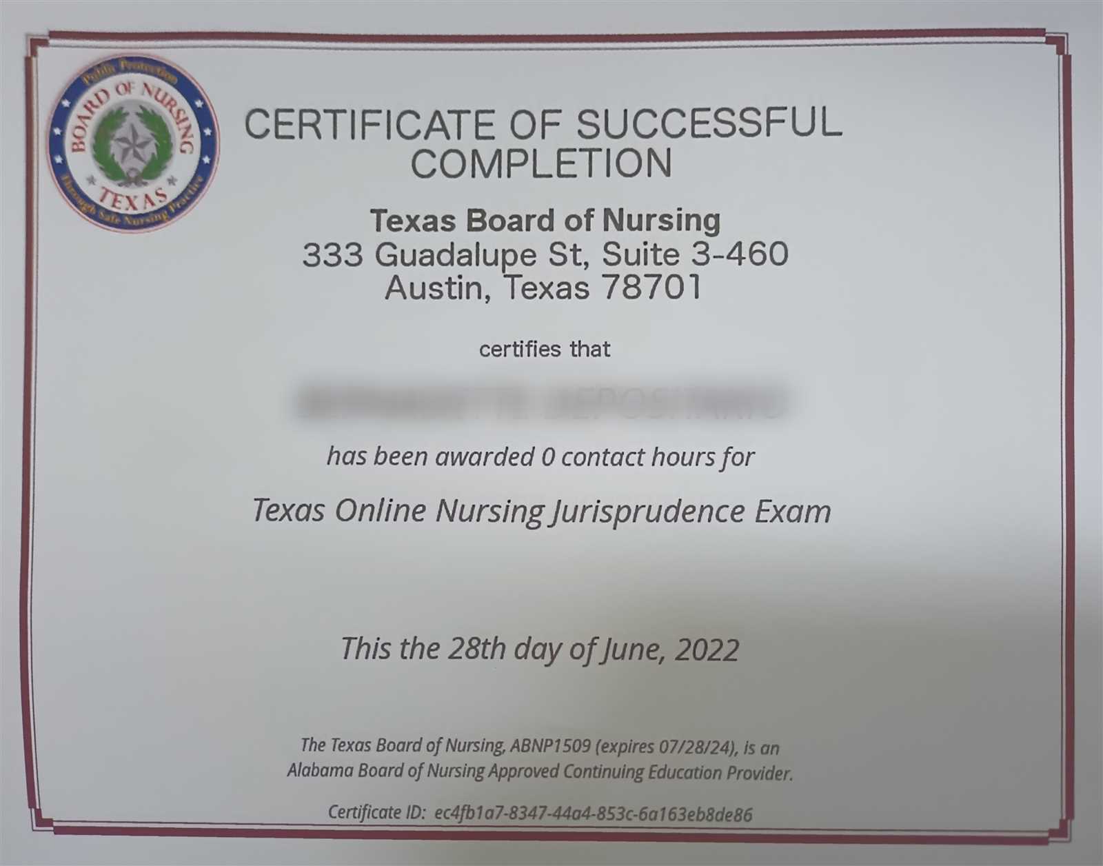 texas state board of nursing jurisprudence exam answers