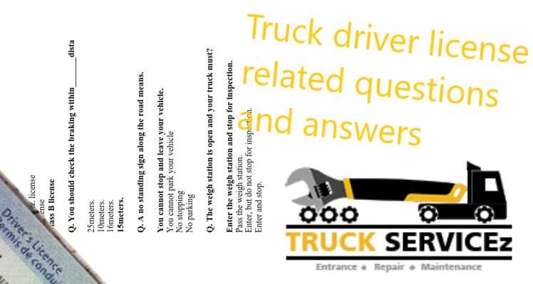 truck driver exam questions answers