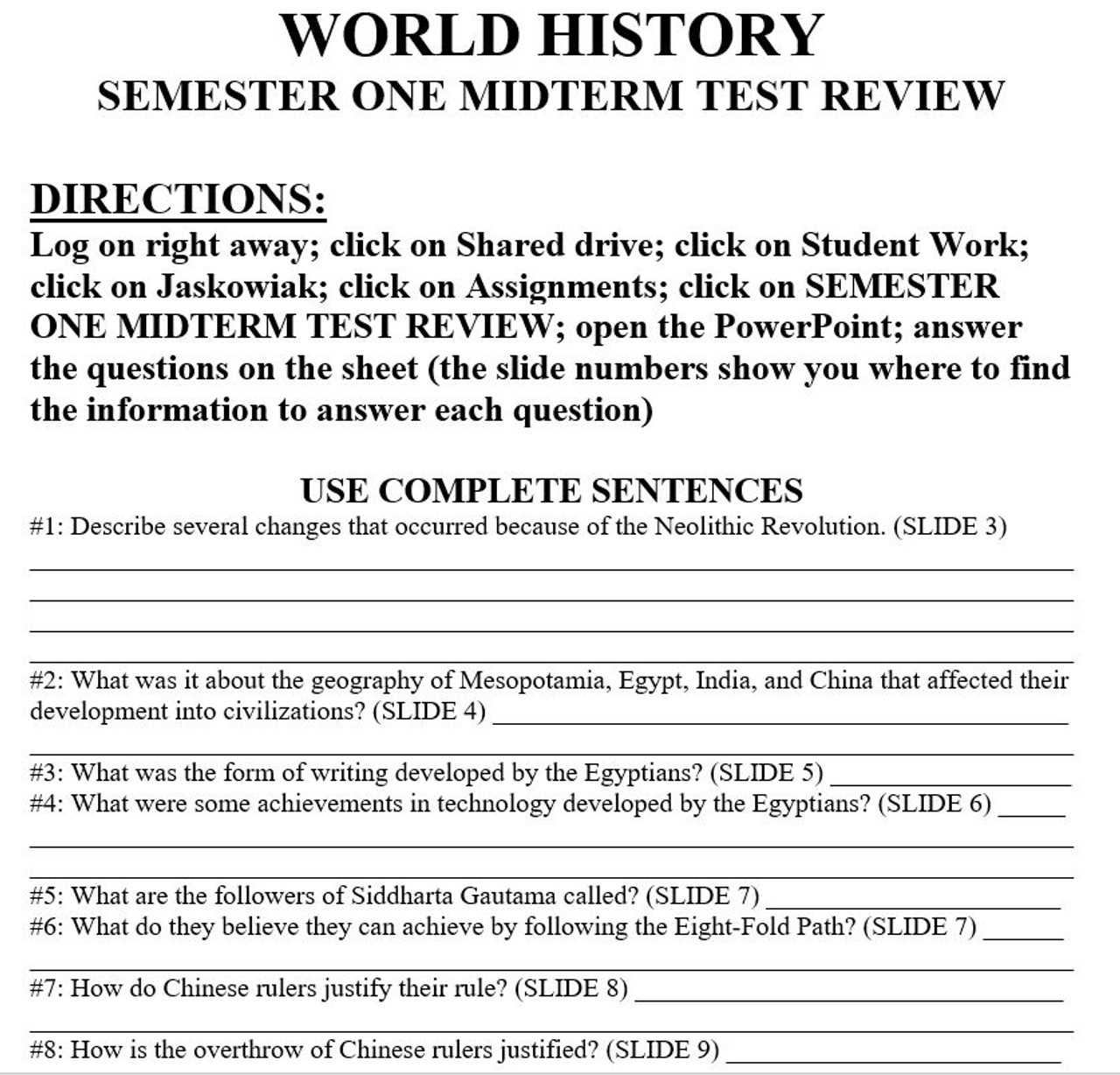 u.s. history semester 1 final exam answers