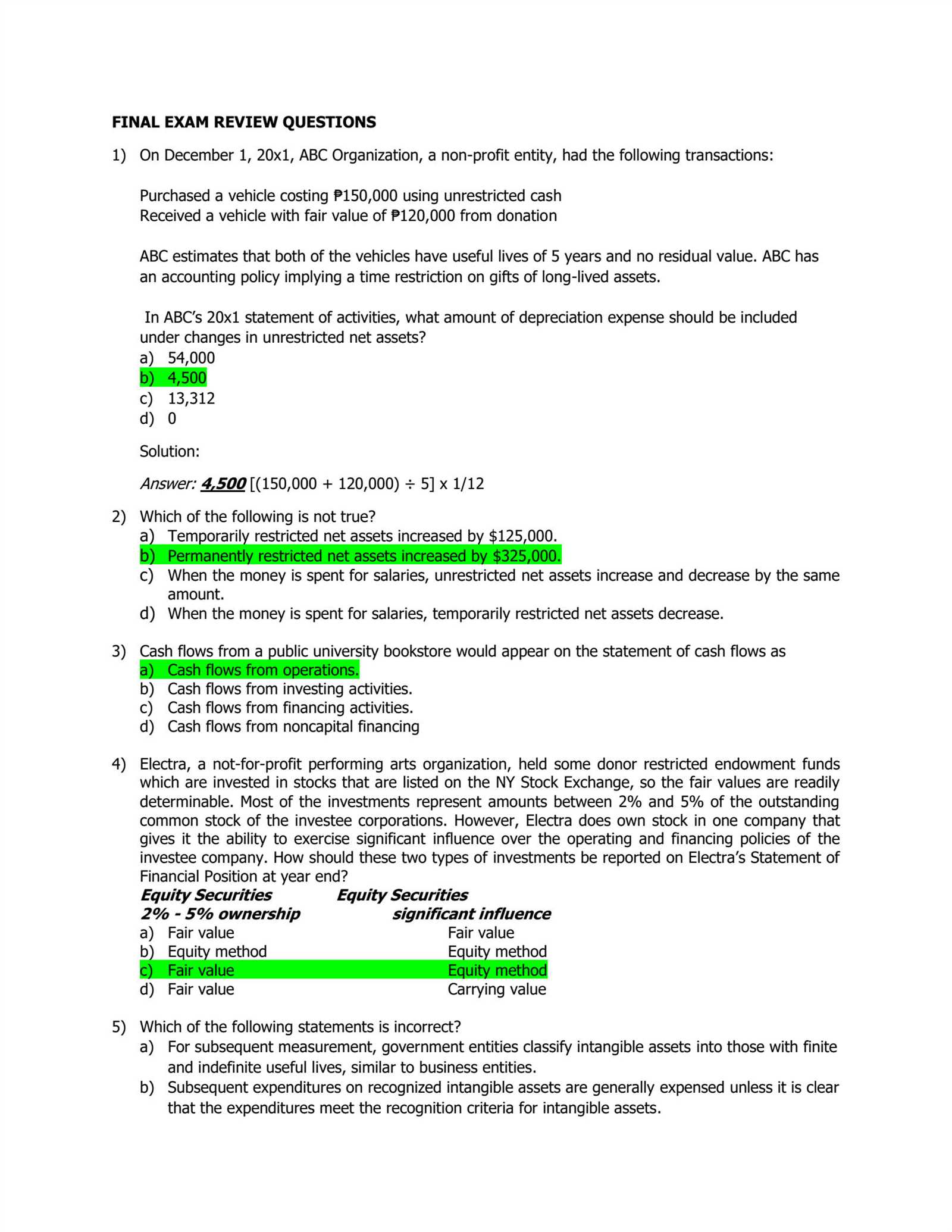 us government final exam answer key