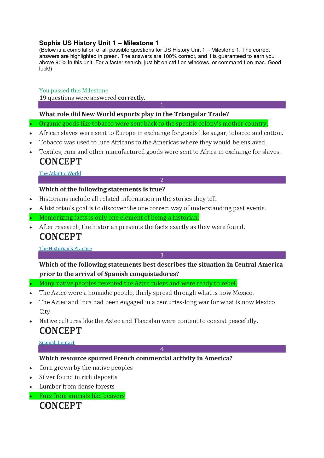 us history 1st semester final exam answers