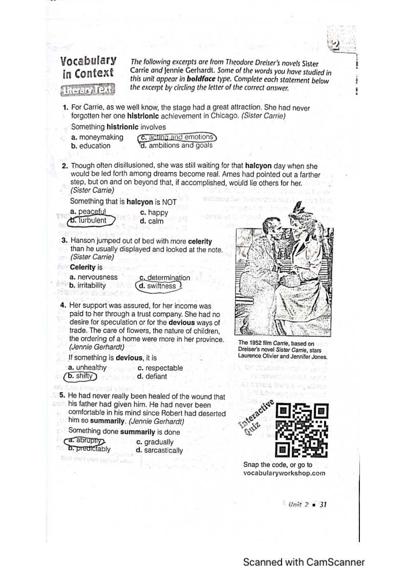 vocab workshop level b unit 5 answers