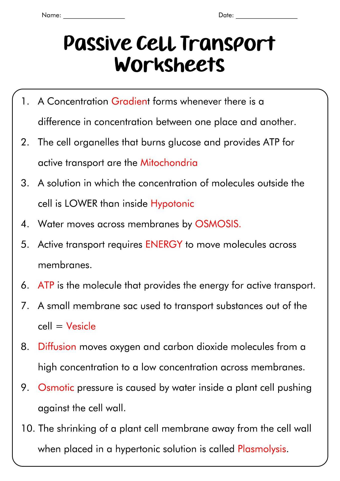 worksheet 8 osmosis basic concepts answers