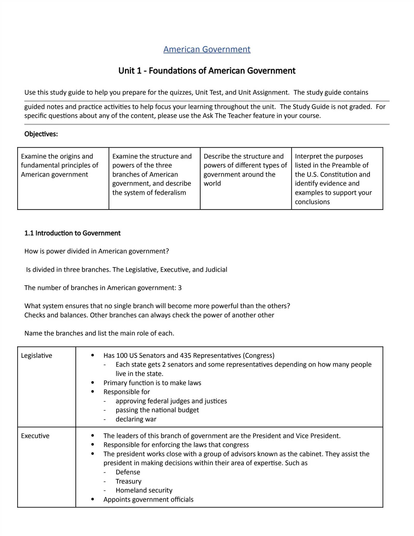 world war 1 study guide answers