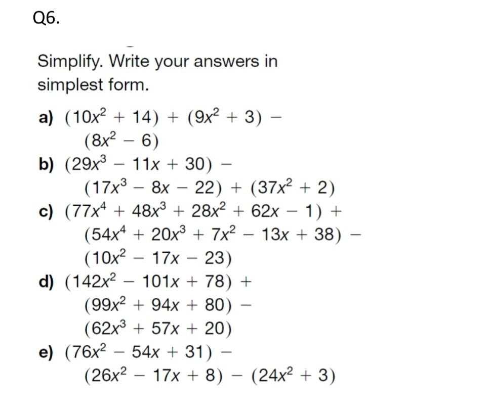 write answer in simplest form