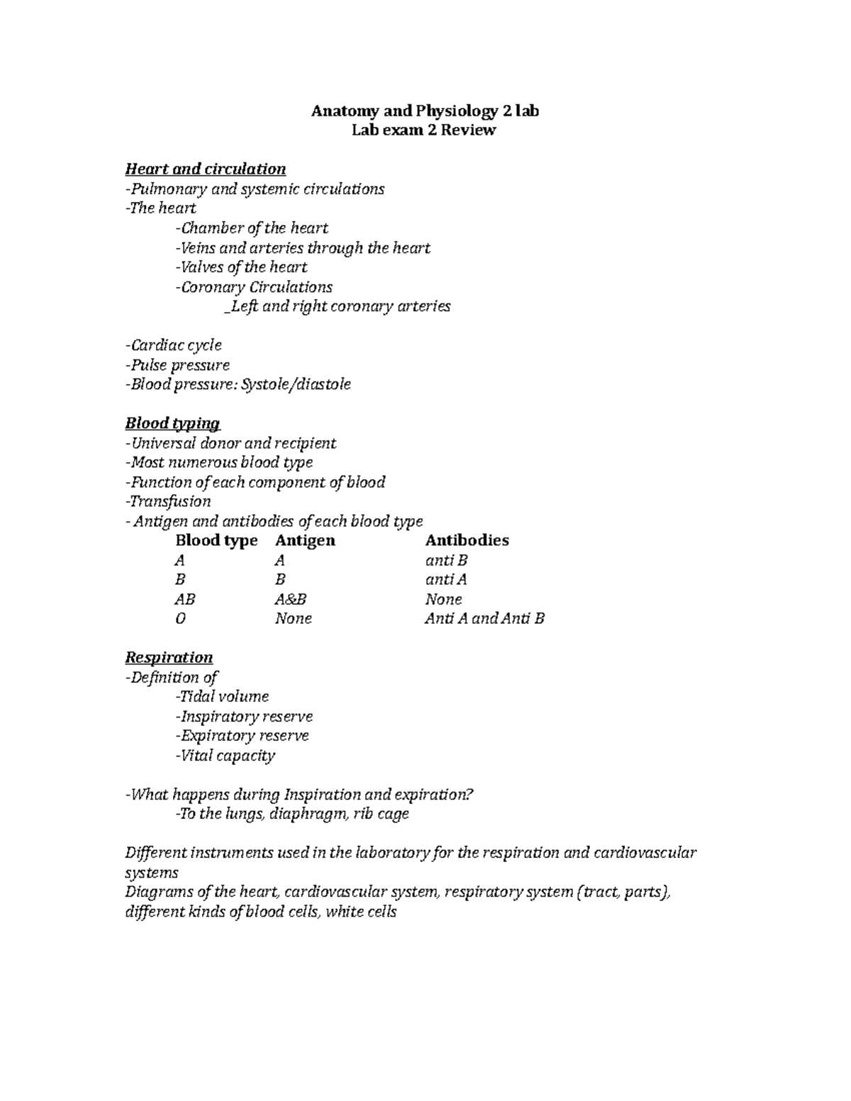 a and p 2 lab practical exam