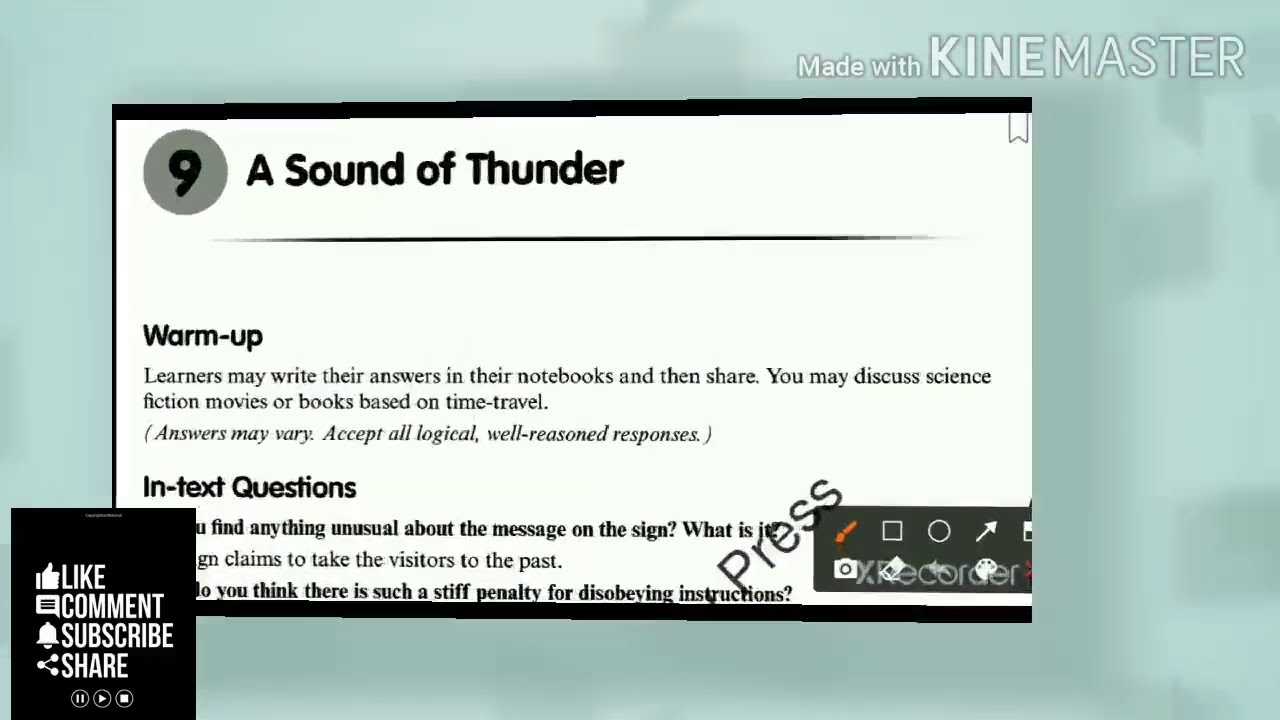 a sound of thunder by ray bradbury answer key