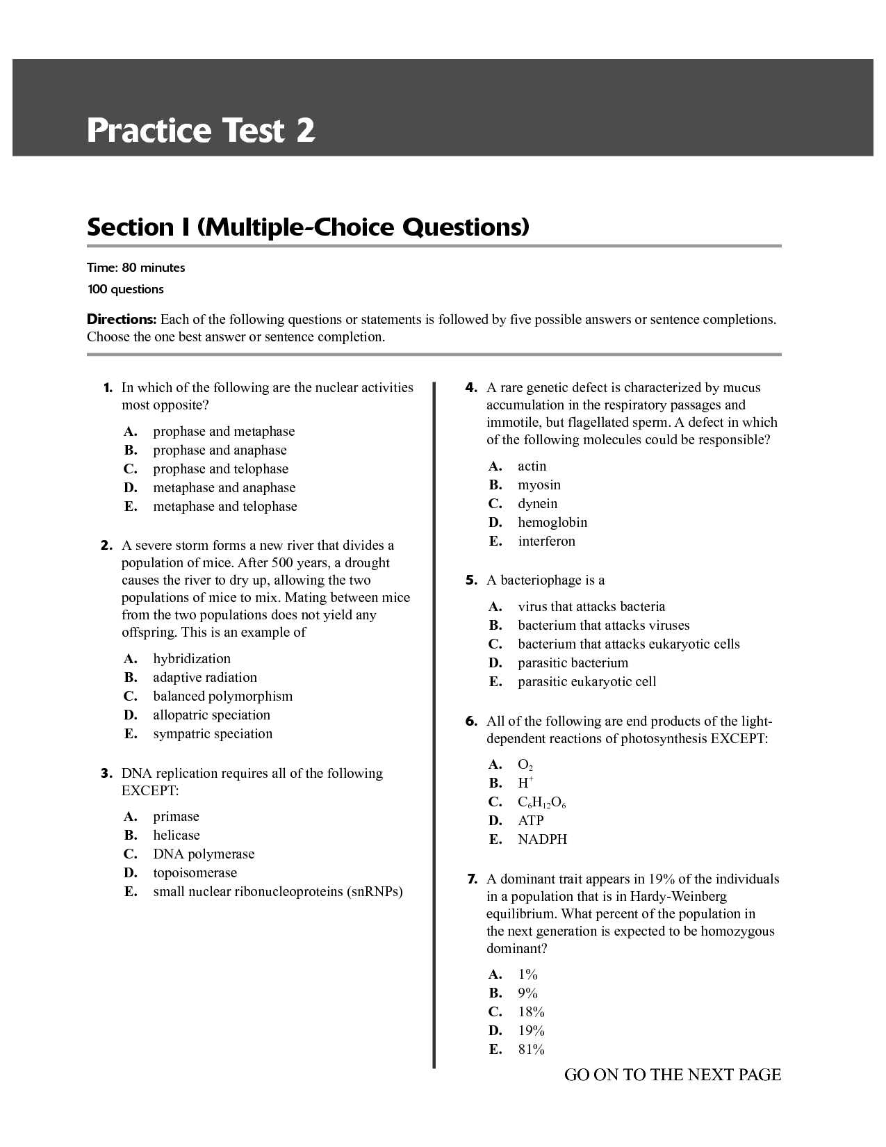 ap biology 2025 practice exam 2 mcq answers