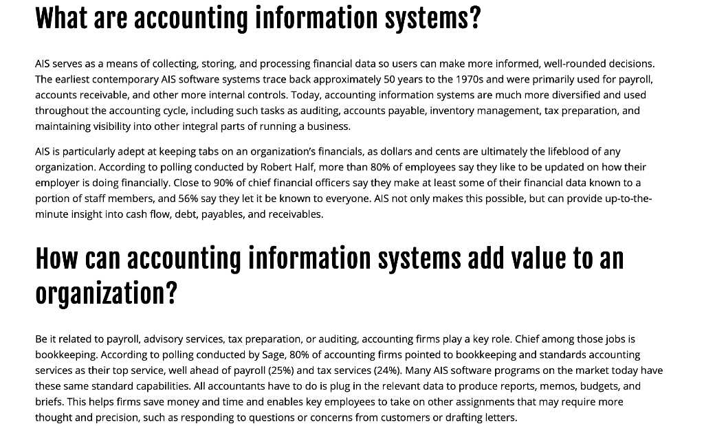 accounting information systems exam questions and answer