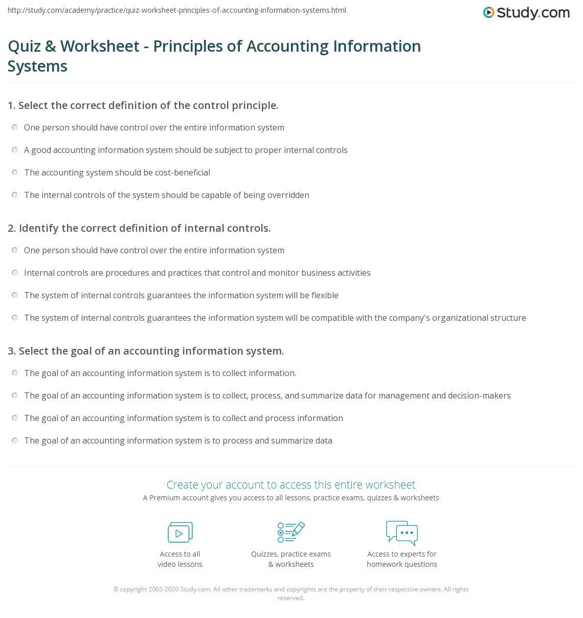 accounting information systems exam questions and answer