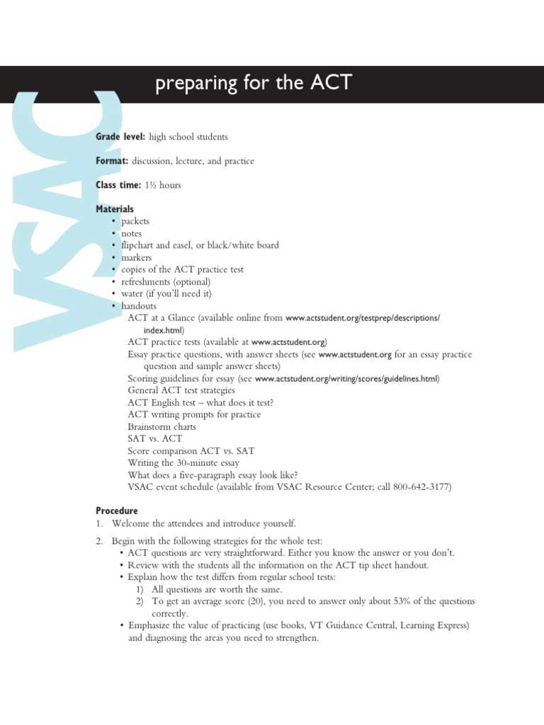 act sample answer sheet