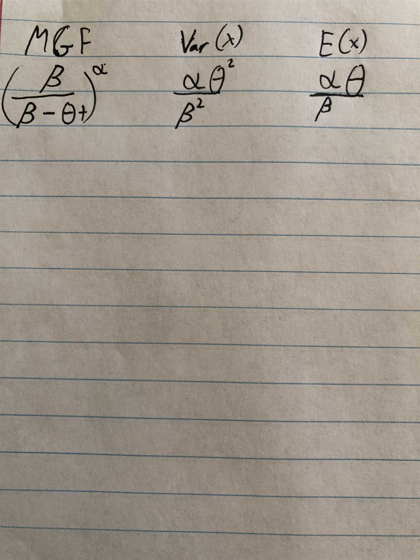 actuary exam p formula sheet