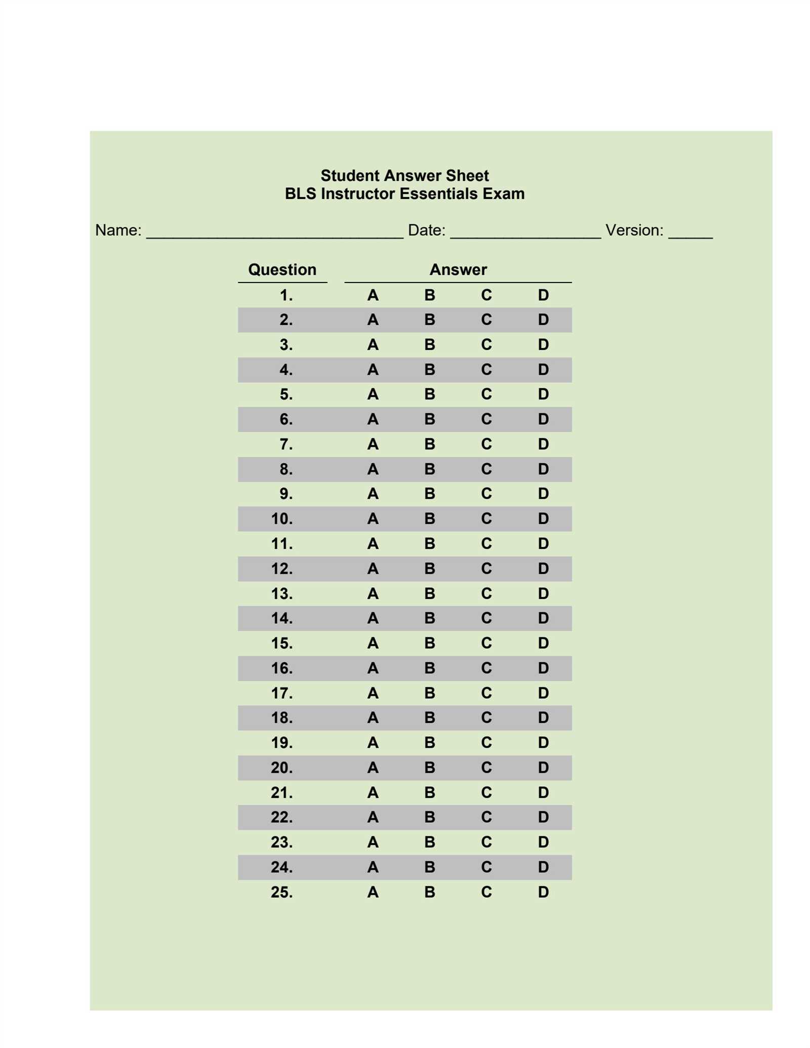 aha bls instructor exam answers 2015